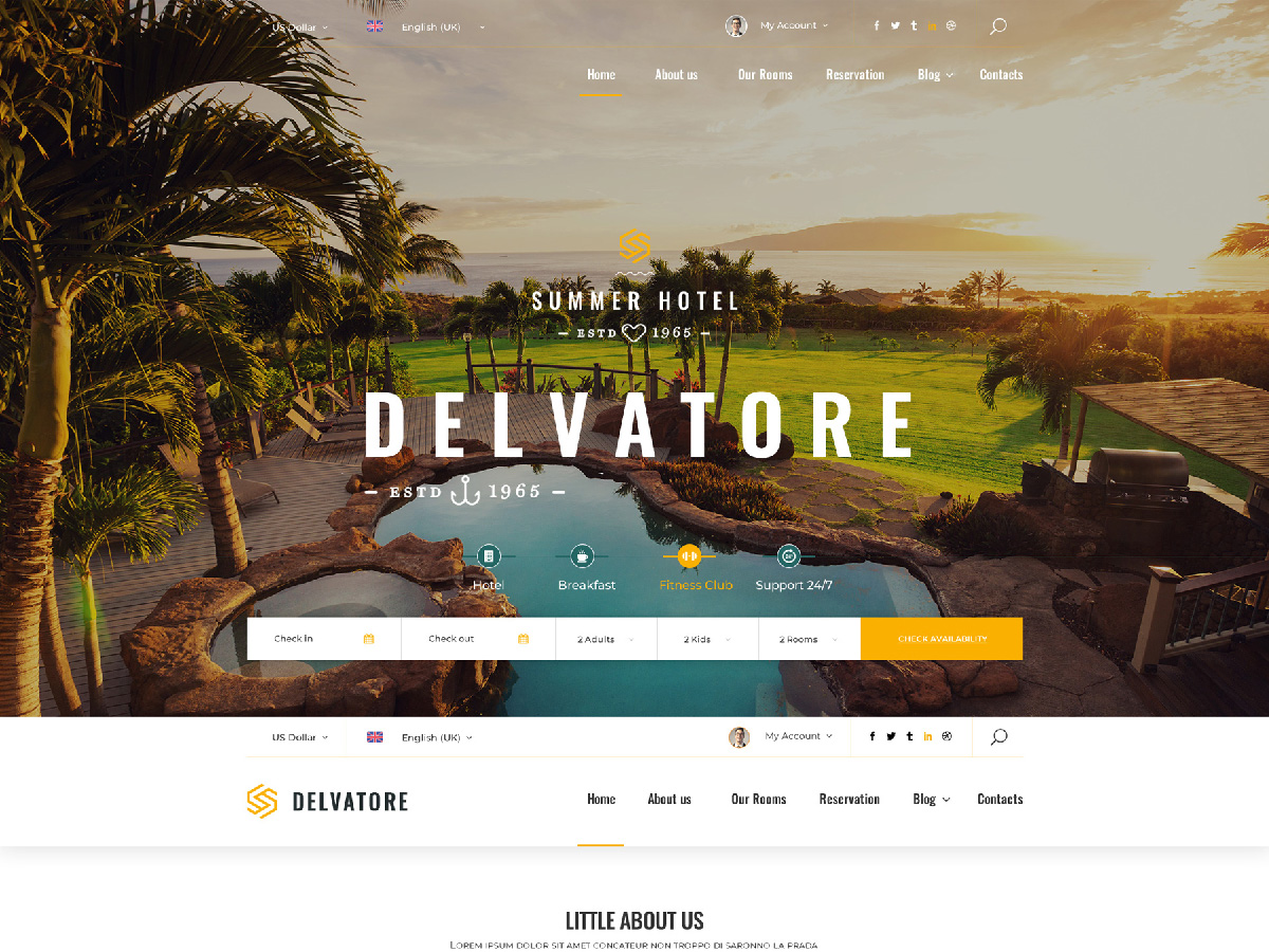 Hotel Delvatore Bootstrap Template