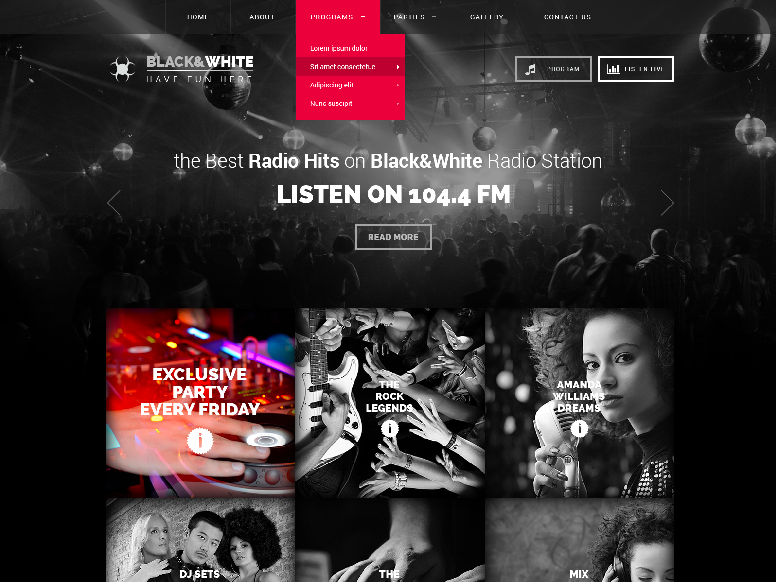 Black&White WordPress Radio Station